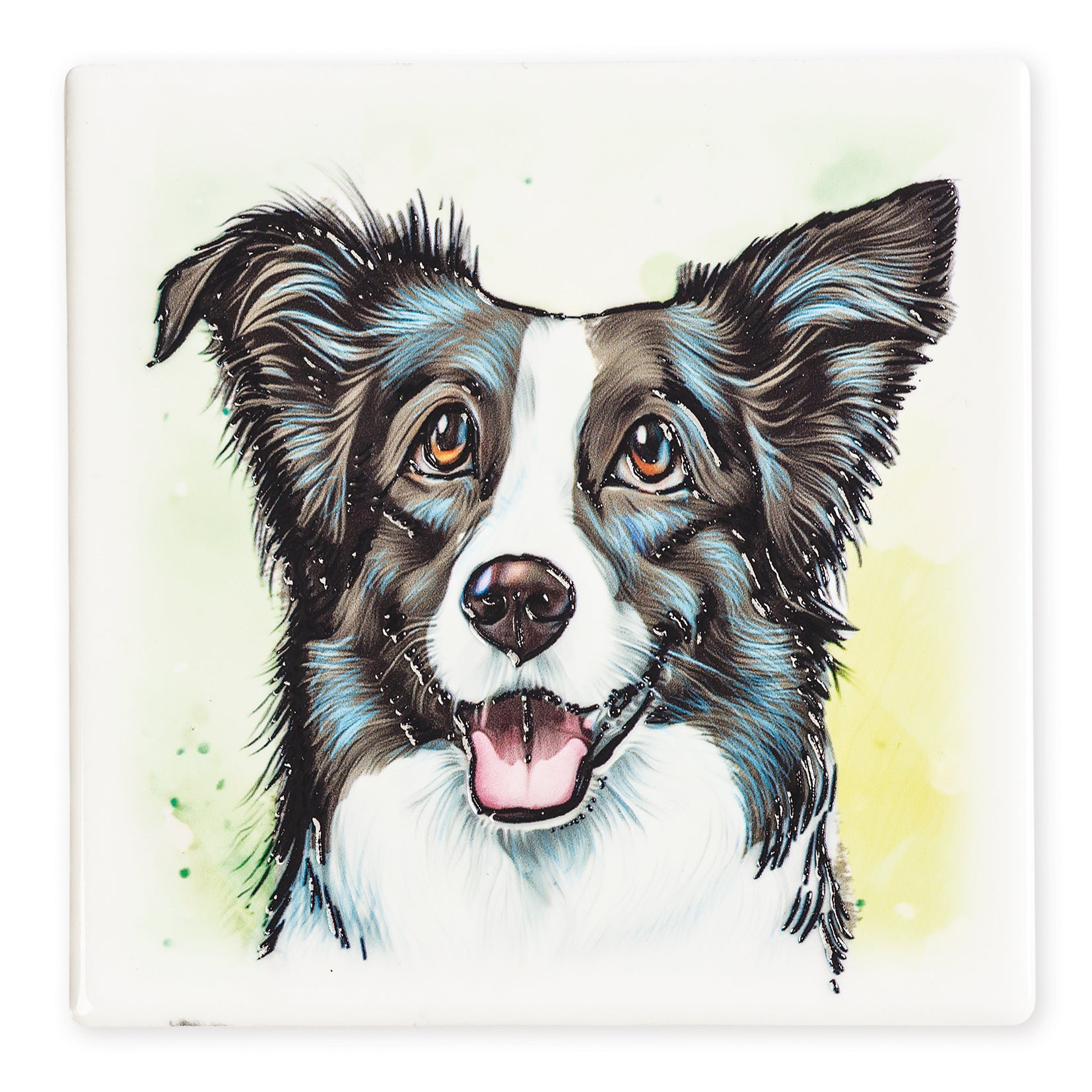 Border Collie Ceramic Art Coaster