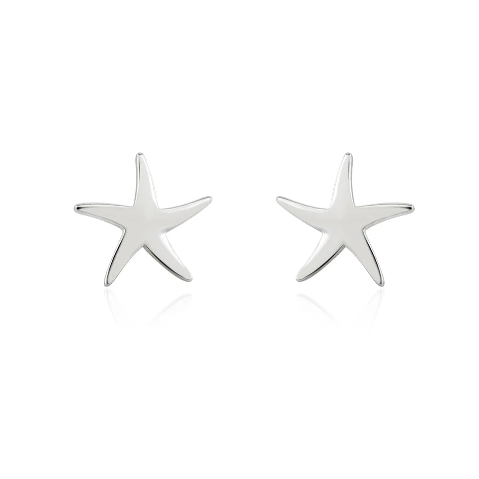 Starfish Stud Earrings (Silver Plated)