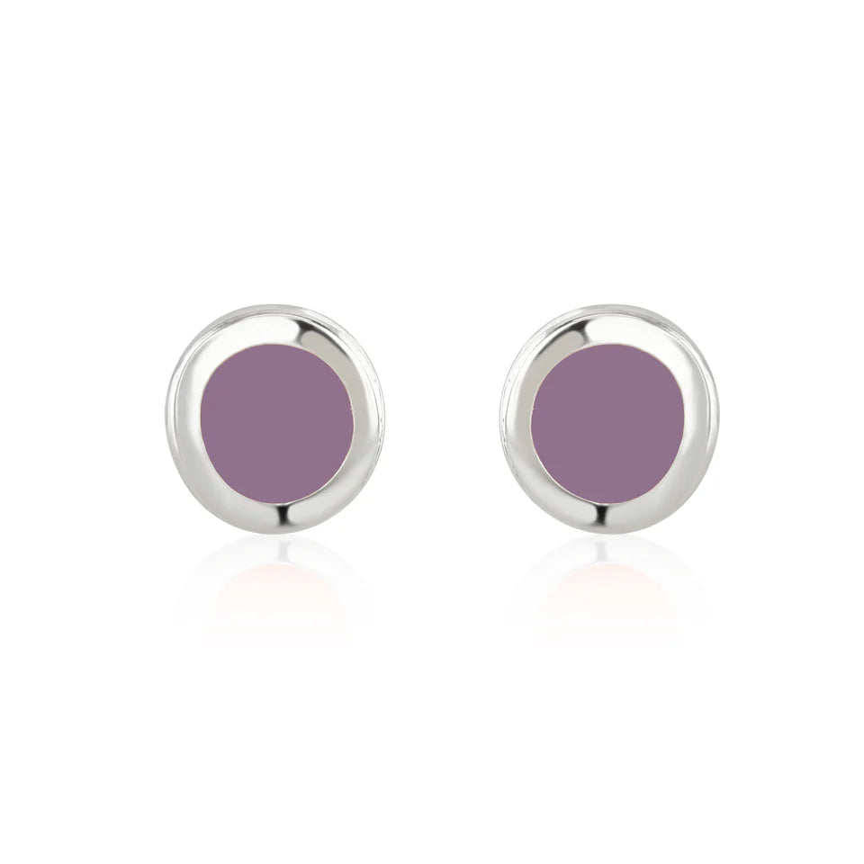 Lilac Stud Earrings (Silver Plated)