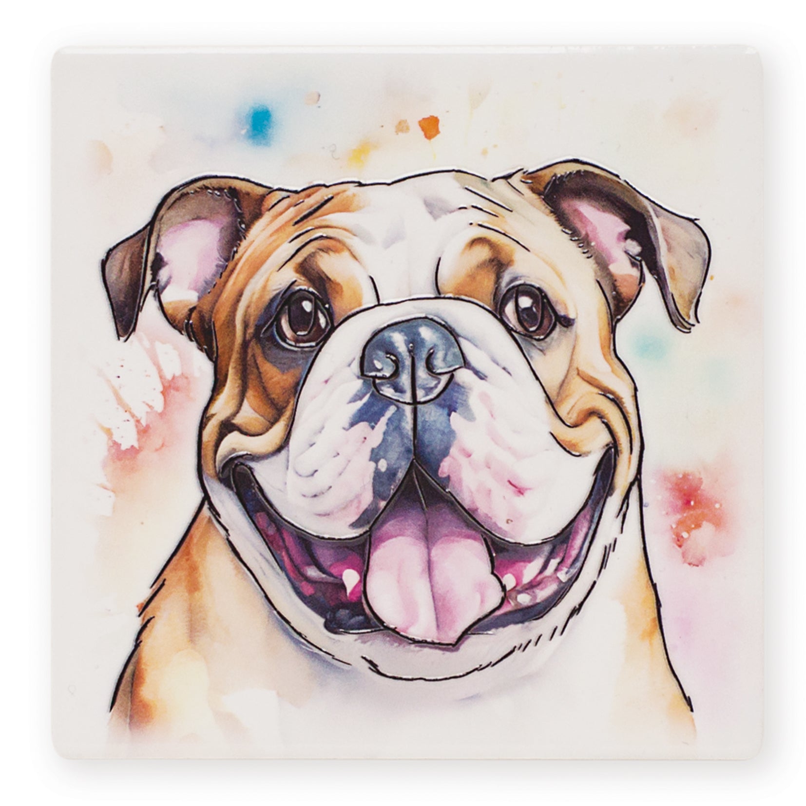 Bulldog Ceramic Art Coaster