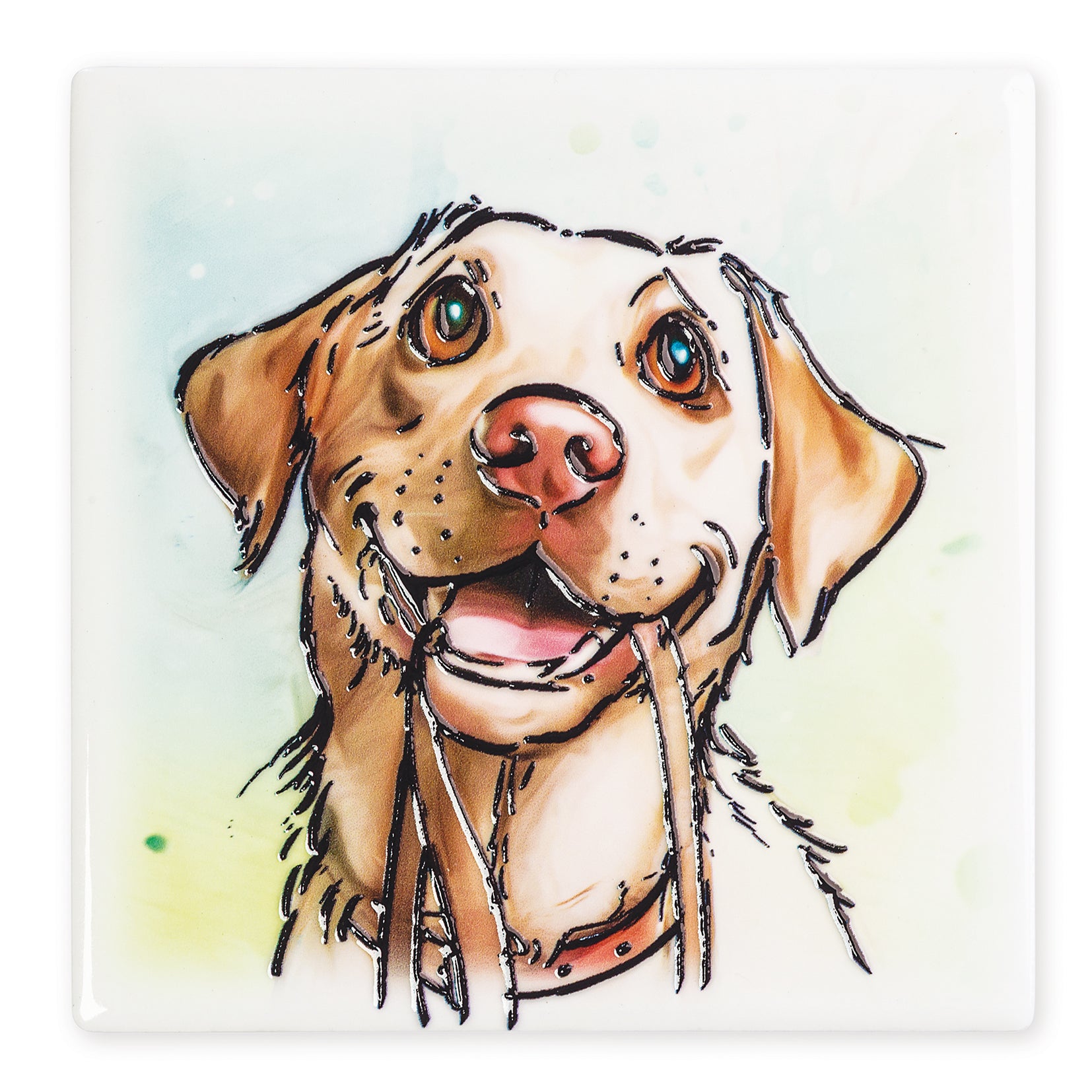 Yellow Labrador Ceramic Art Coaster