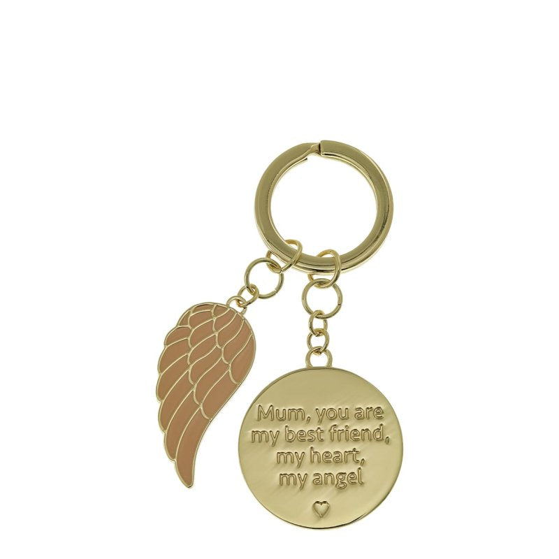 Mum, My Best Friend Angel Wing Boxed Keyring