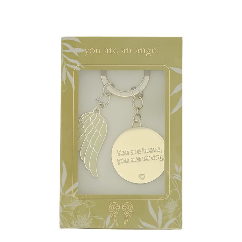 You Are Brave Angel Wing Boxed Keyring