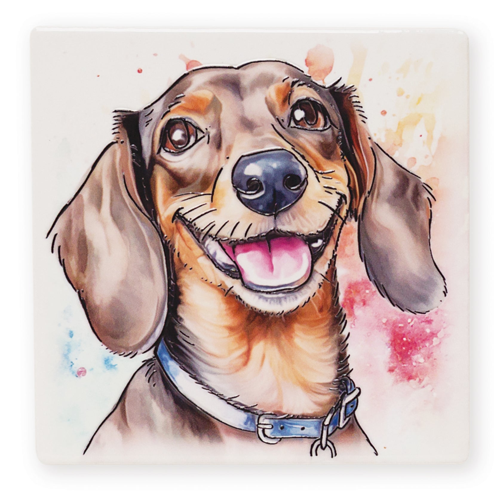 Dachshund Ceramic Art Coaster