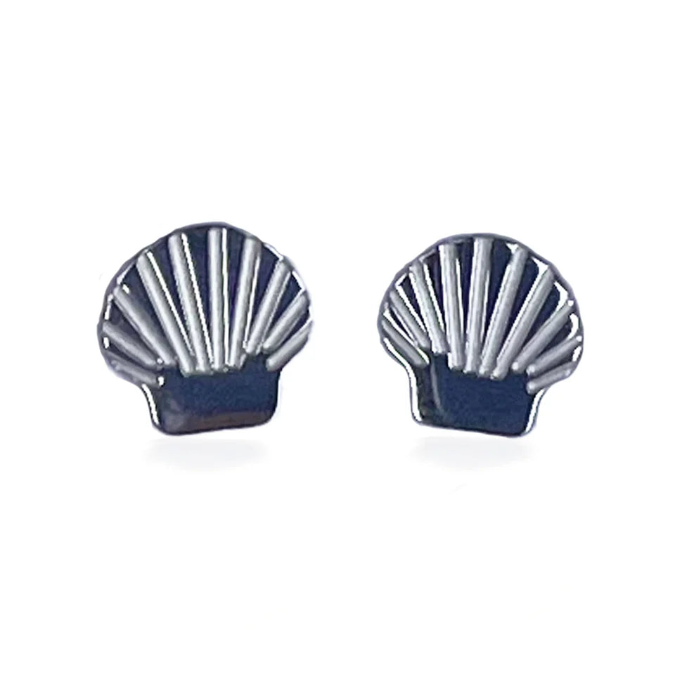 Shell Stud Earrings (Silver Plated)