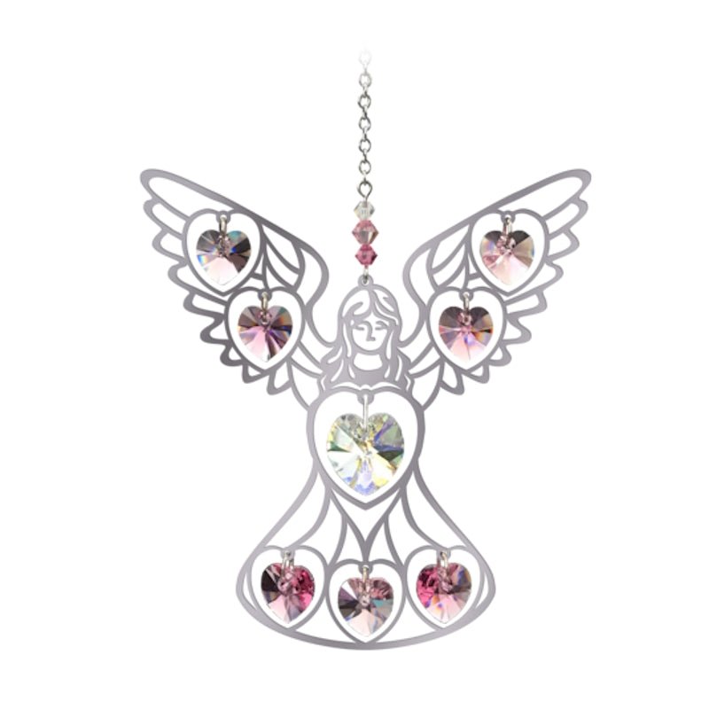 Angel (Baby Pink) Crystal Suncatcher - Wild Things Crystal from thetraditionalgiftshop.com