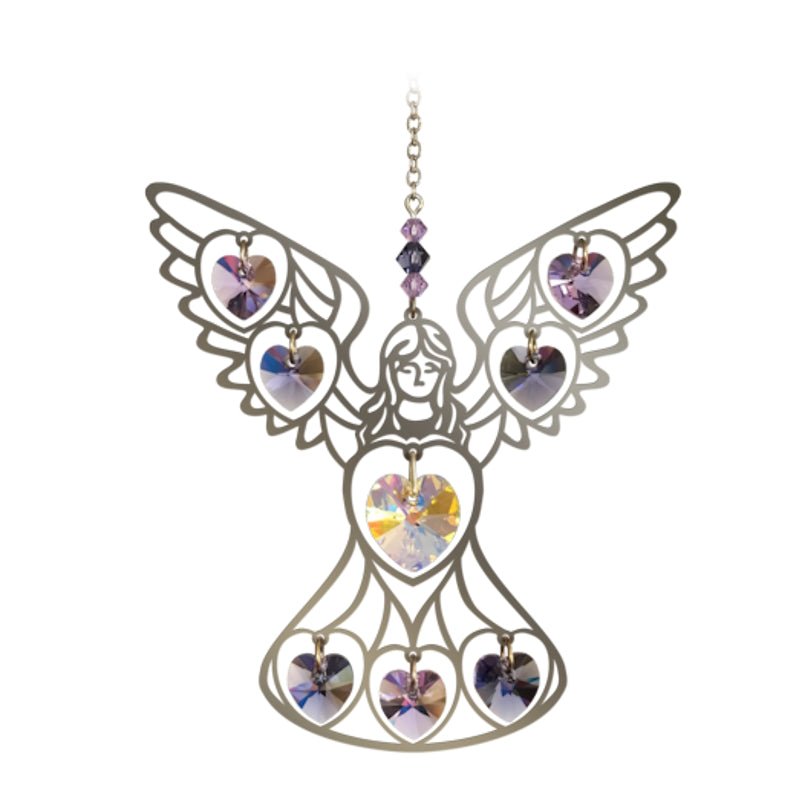 Angel (Purple) Crystal Suncatcher - Wild Things Crystal from thetraditionalgiftshop.com