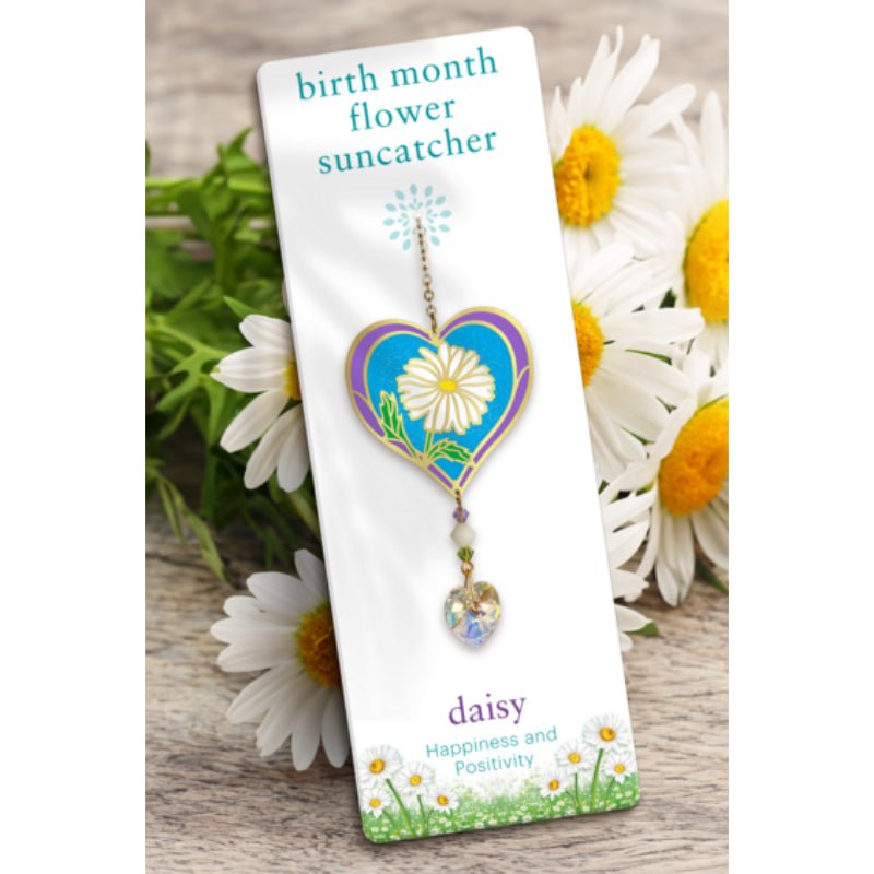 April (Daisy) Birth Month Flower Suncatcher - Wild Things Crystal from thetraditionalgiftshop.com