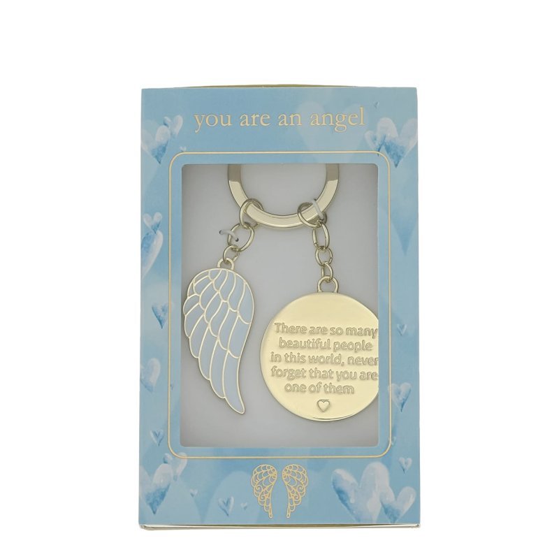 Beautiful People Angel Wing Boxed Keyring - You Are An Angel from thetraditionalgiftshop.com