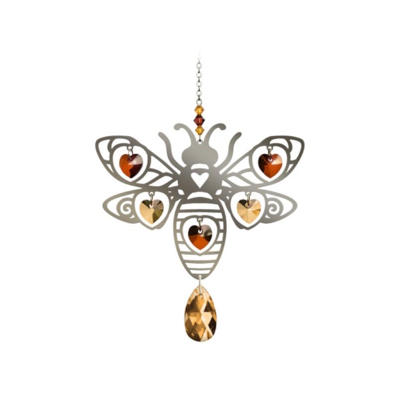 Bee (Autumn Gold) Crystal Suncatcher - Wild Things Crystal from thetraditionalgiftshop.com