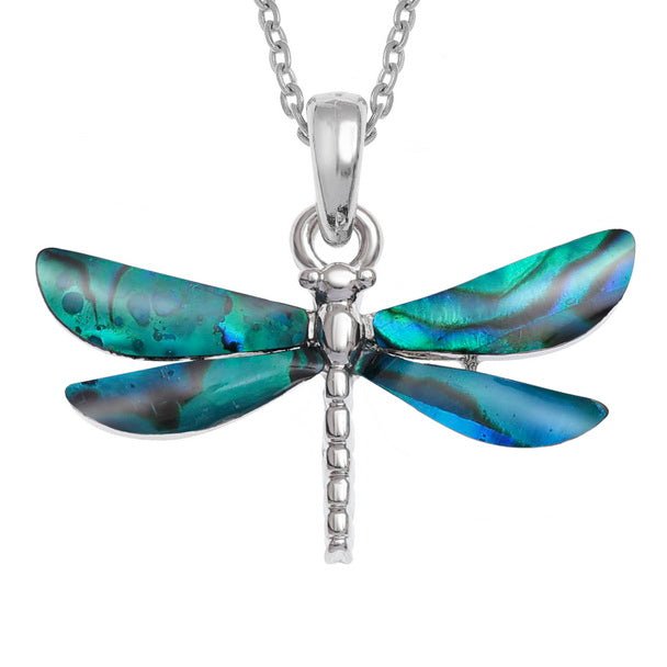 Blue Dragonfly Paua Shell Necklace - Tide Jewellery from thetraditionalgiftshop.com