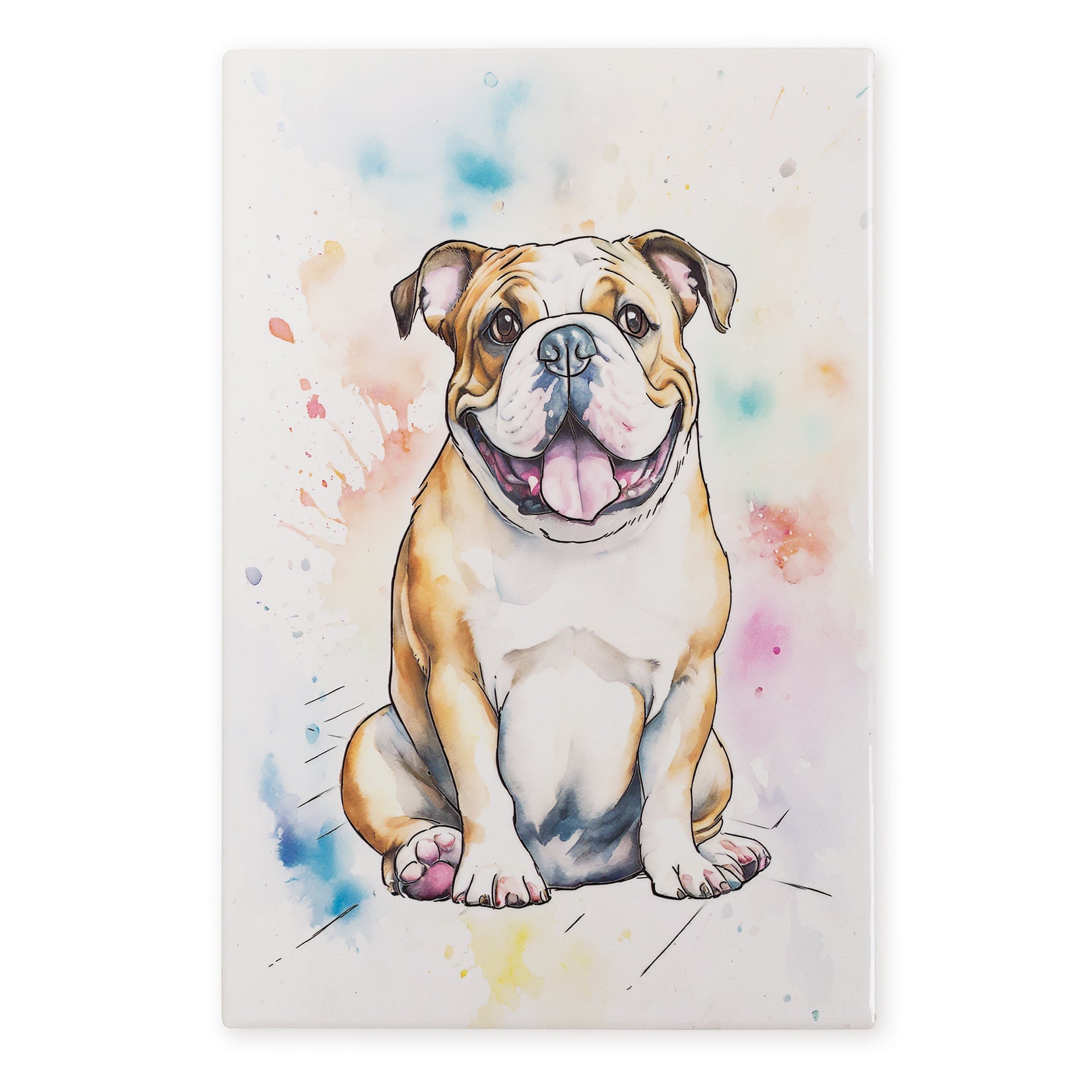 Bulldog Ceramic Art Tile - Art of Arora from thetraditionalgiftshop.com