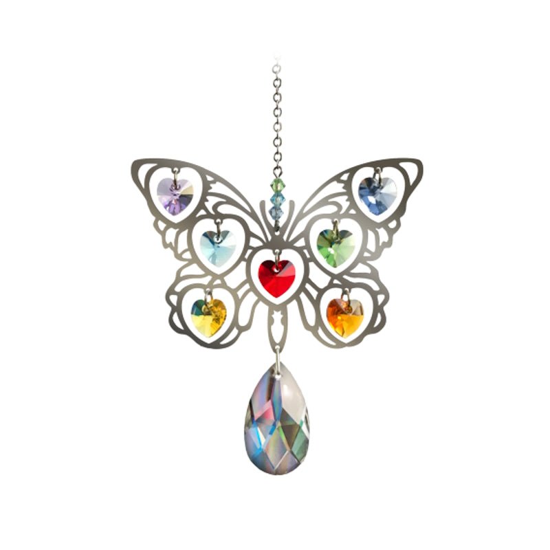 Butterfly (Rainbow) Crystal Suncatcher - Wild Things Crystal from thetraditionalgiftshop.com