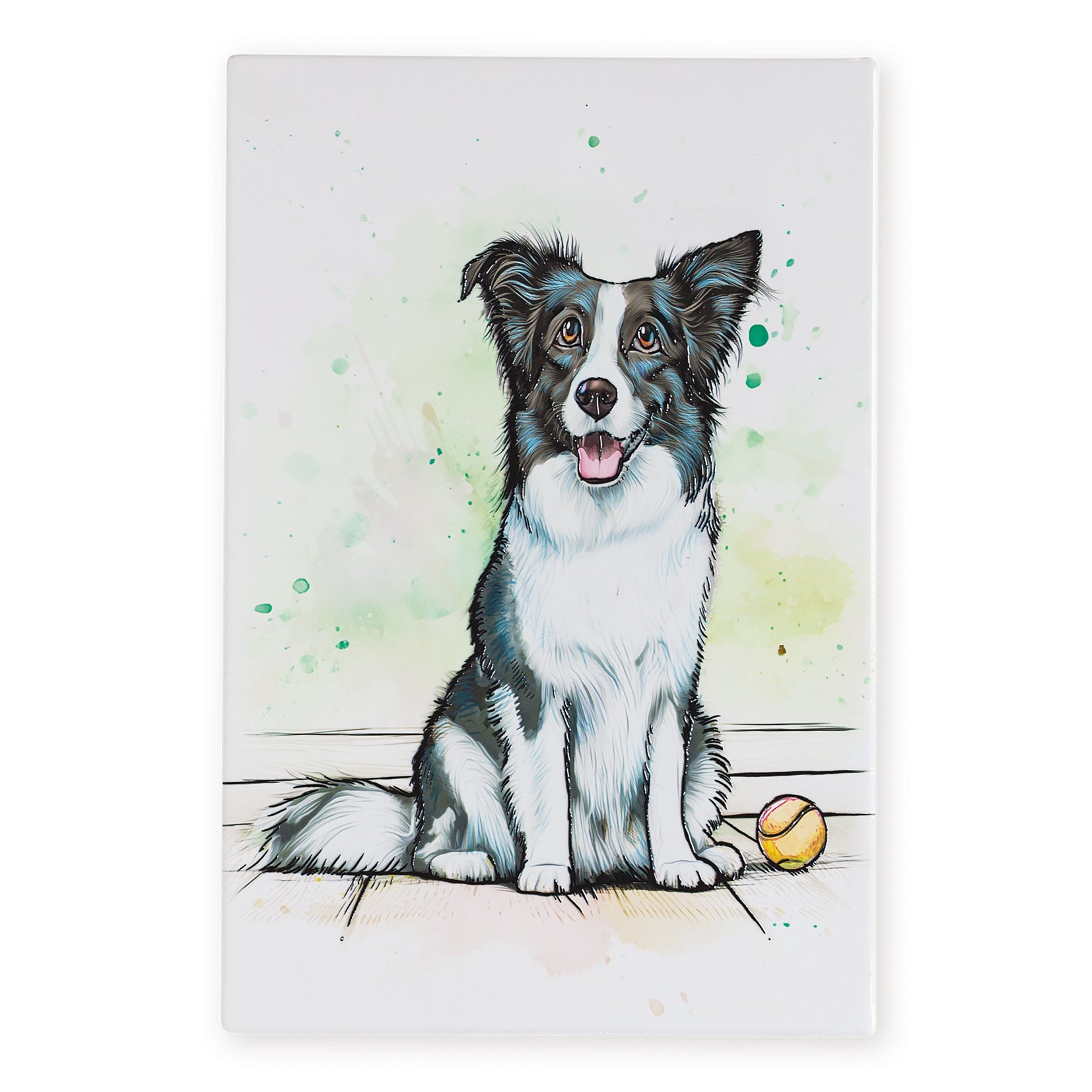 Border Collie Ceramic Art Tile