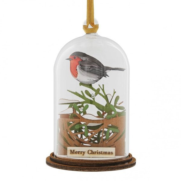 Christmas Robin Hanging Kloche - Kloche from thetraditionalgiftshop.com