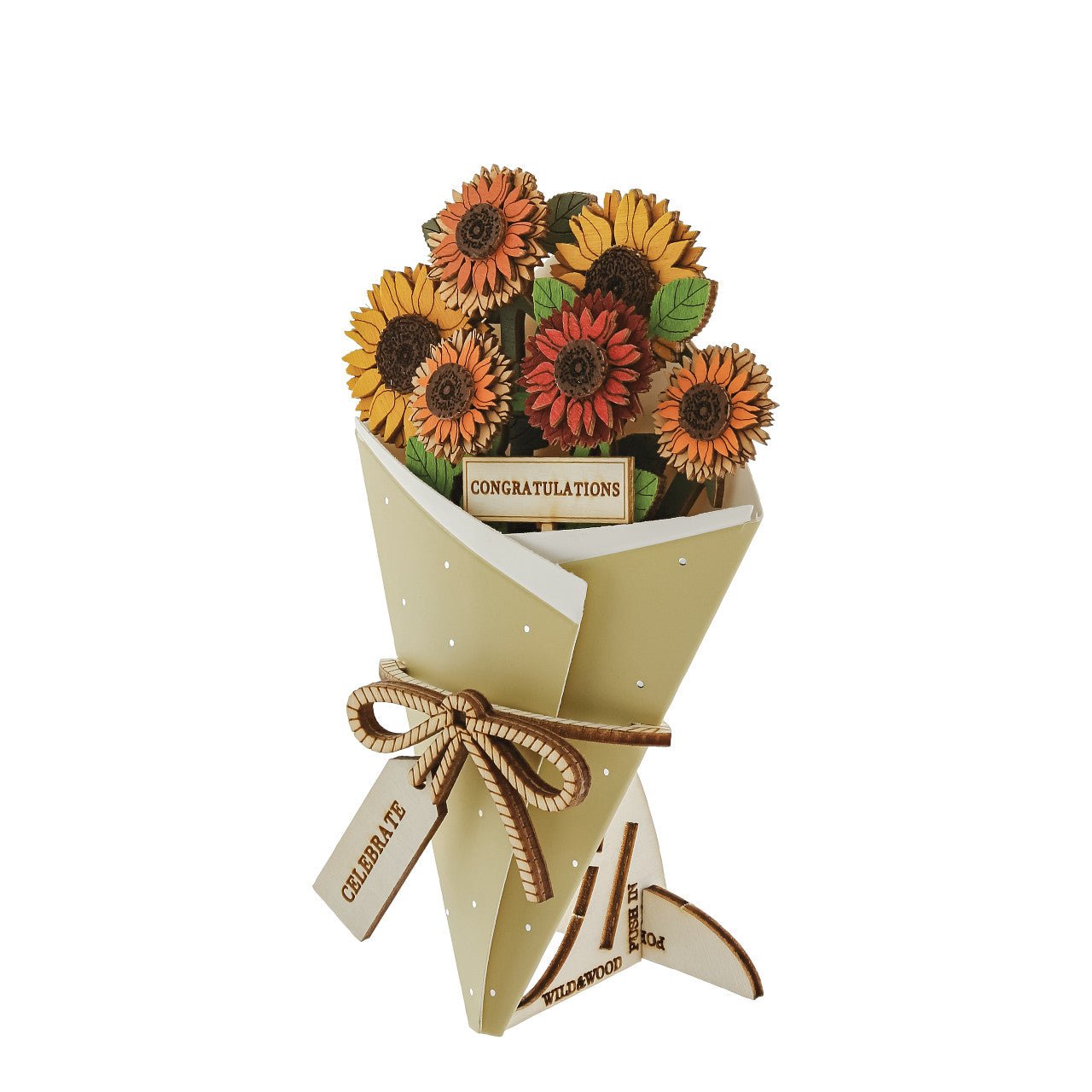 Congratulations 3D Flower Bouquet - Wild & Wood from thetraditionalgiftshop.com