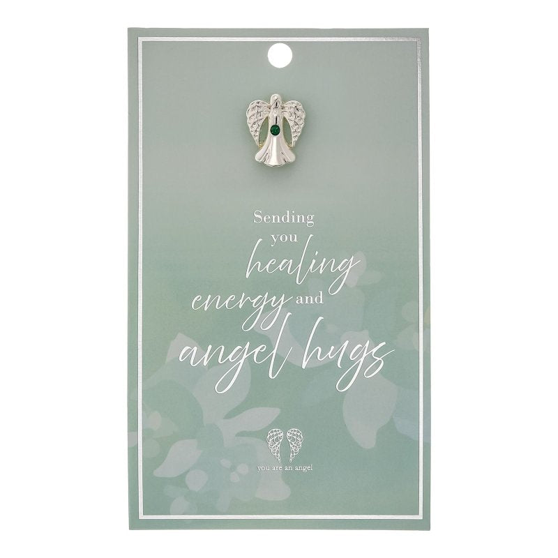 Healing Energy Angel Lapel Pin on Card