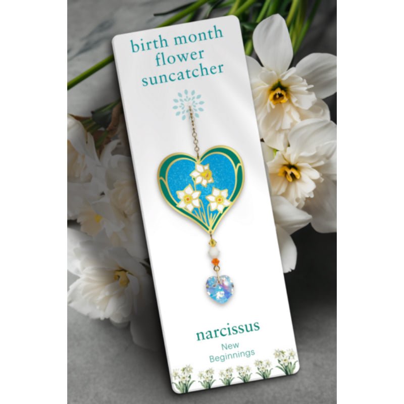 December (Narcissus) Birth Month Flower Suncatcher - Wild Things Crystal from thetraditionalgiftshop.com