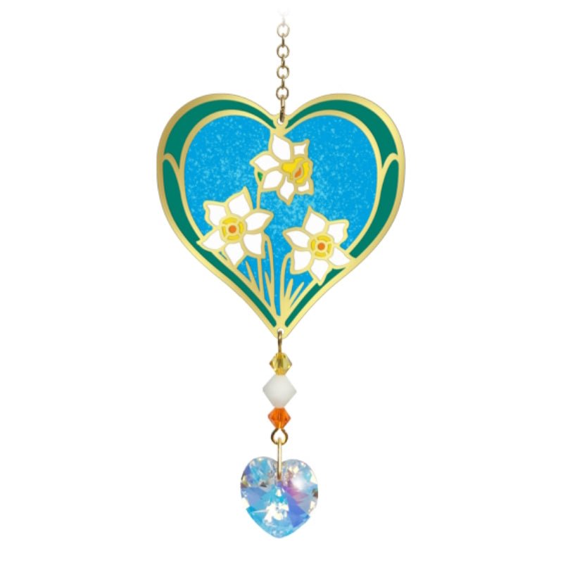 December (Narcissus) Birth Month Flower Suncatcher - Wild Things Crystal from thetraditionalgiftshop.com