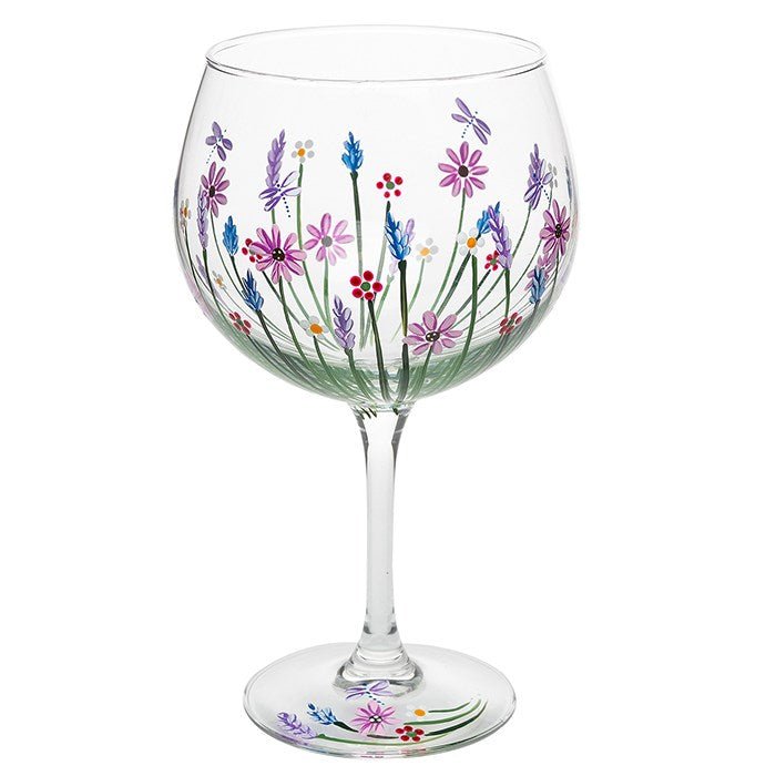 Dragonfly Meadow Hand Painted Gin Glass - My Favourite Glass from thetraditionalgiftshop.com