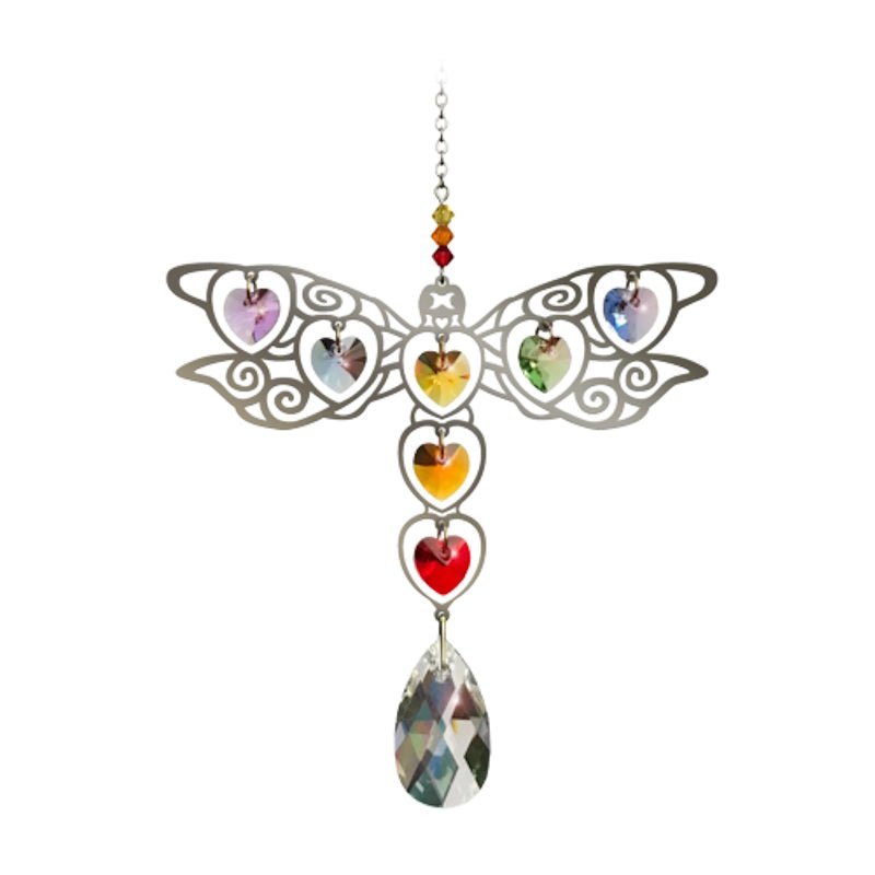 Dragonfly (Rainbow) Crystal Suncatcher - Wild Things Crystal from thetraditionalgiftshop.com