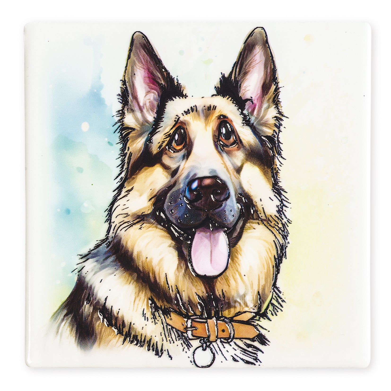 German Shepherd (Alsatian) Ceramic Art Coaster