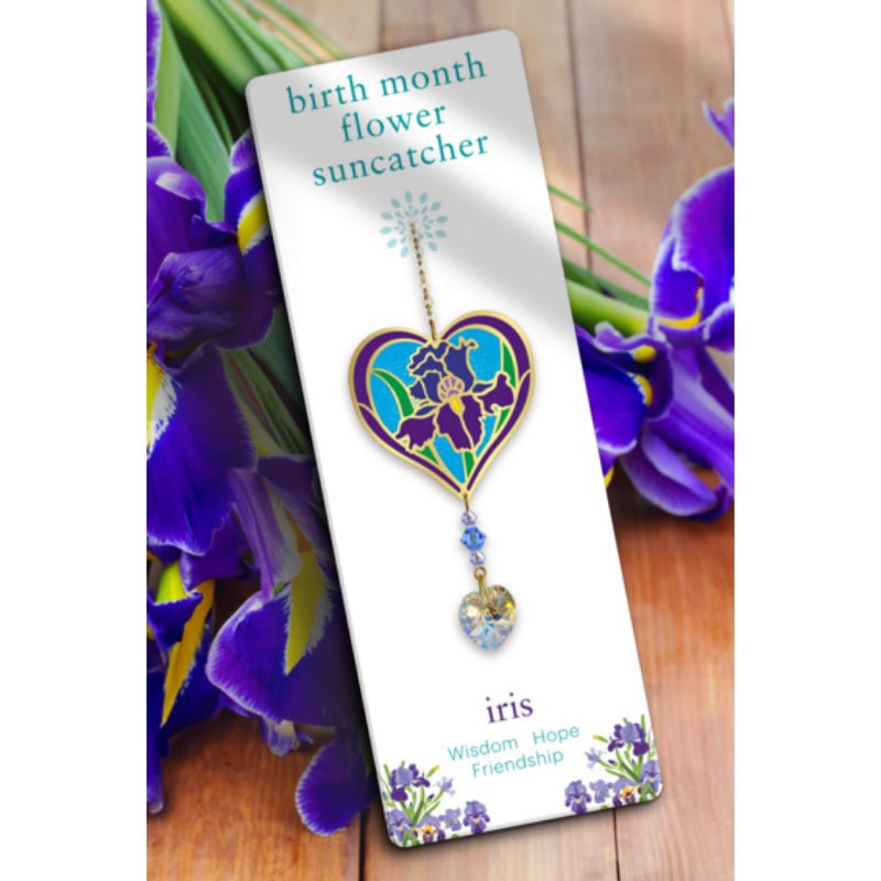 February (Iris) Birth Month Flower Suncatcher - Wild Things Crystal from thetraditionalgiftshop.com