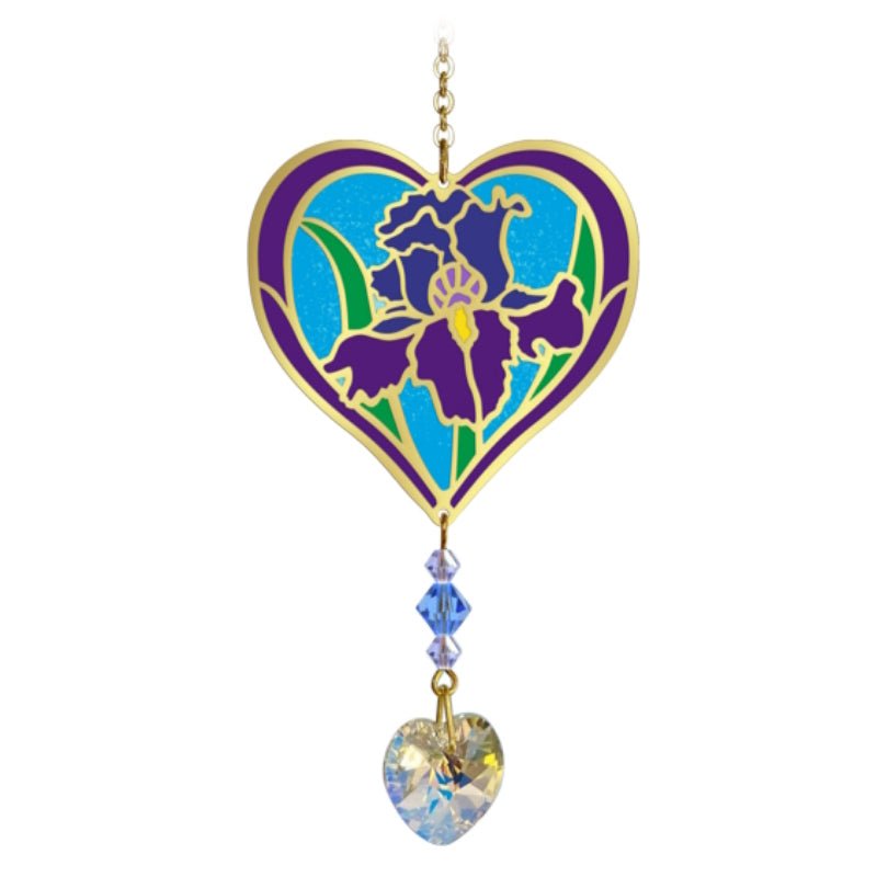 February (Iris) Birth Month Flower Suncatcher - Wild Things Crystal from thetraditionalgiftshop.com