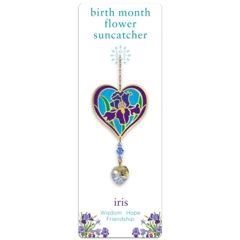 February (Iris) Birth Month Flower Suncatcher - Wild Things Crystal from thetraditionalgiftshop.com