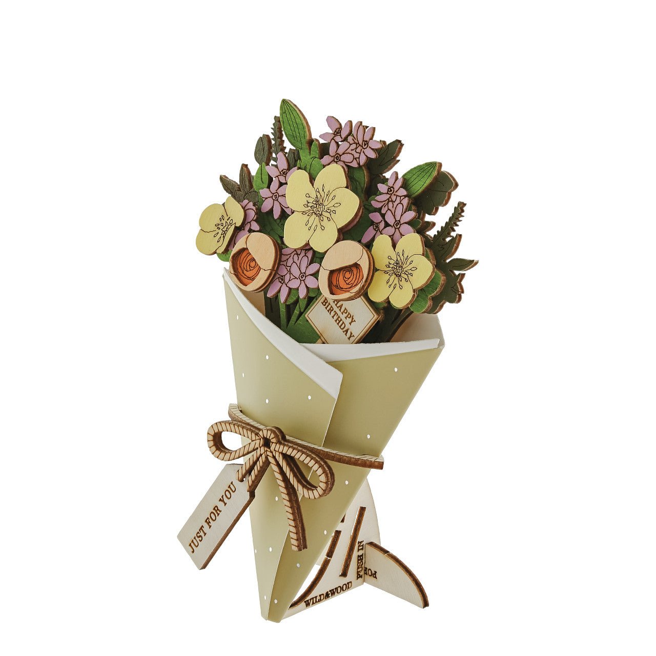 Happy Birthday 3D Flower Bouquet - Wild & Wood from thetraditionalgiftshop.com