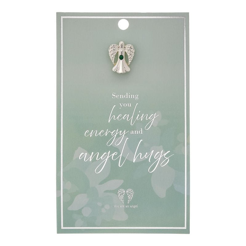 Healing Energy Angel Lapel Pin on Card - You Are An Angel from thetraditionalgiftshop.com