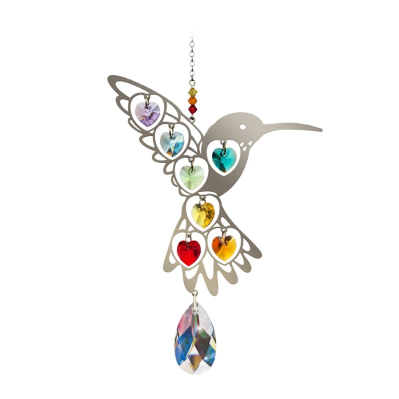 Hummingbird (Rainbow) Crystal Suncatcher - Wild Things Crystal from thetraditionalgiftshop.com