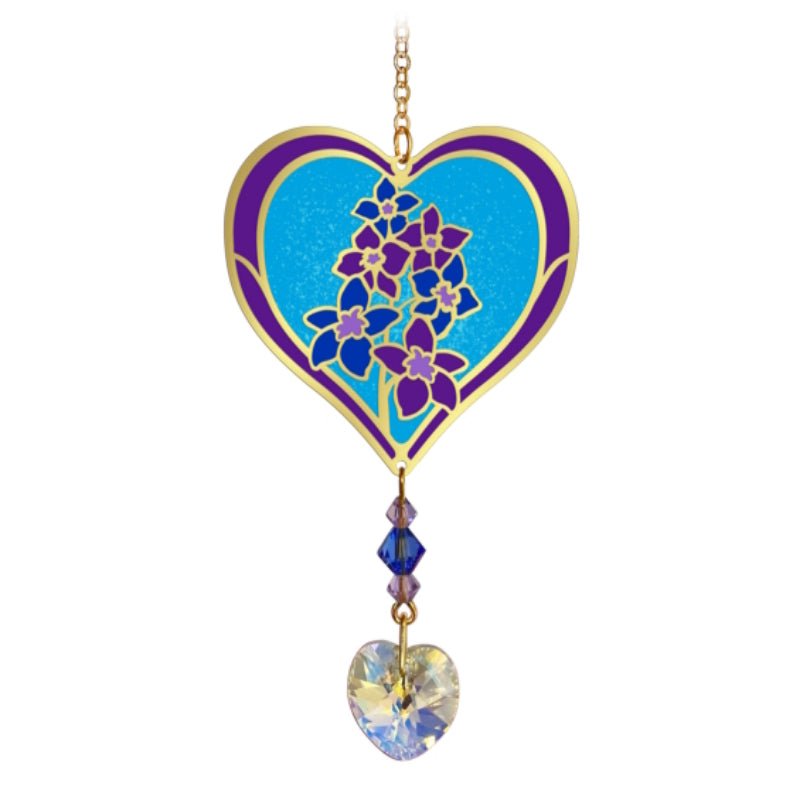 July (Delphinium) Birth Month Flower Suncatcher - Wild Things Crystal from thetraditionalgiftshop.com