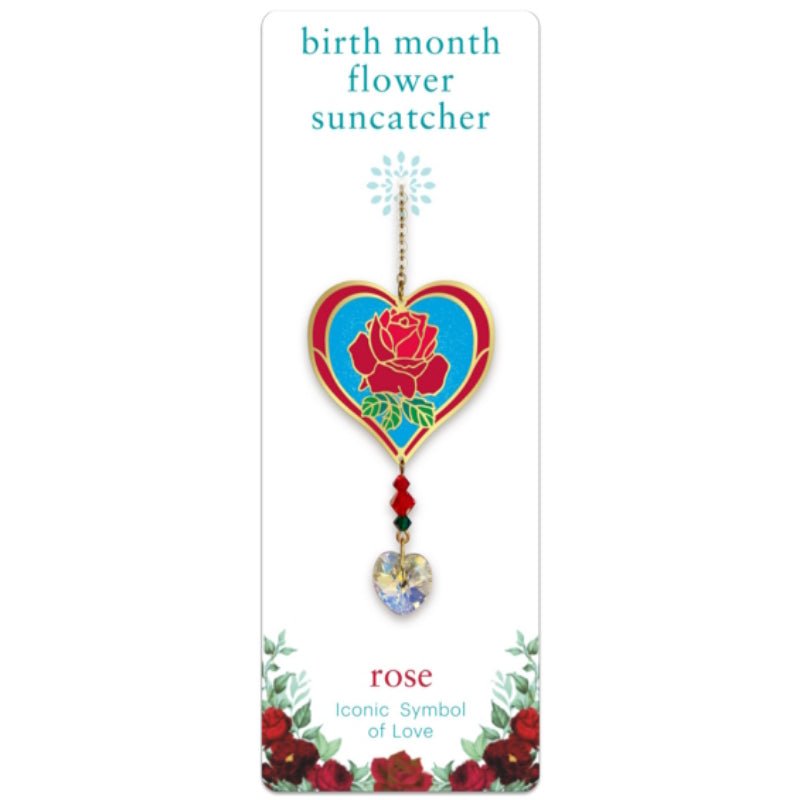 June (Rose) Birth Month Flower Suncatcher - Wild Things Crystal from thetraditionalgiftshop.com