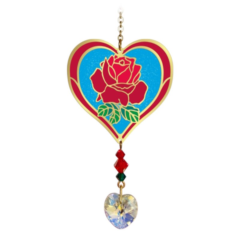 June (Rose) Birth Month Flower Suncatcher - Wild Things Crystal from thetraditionalgiftshop.com