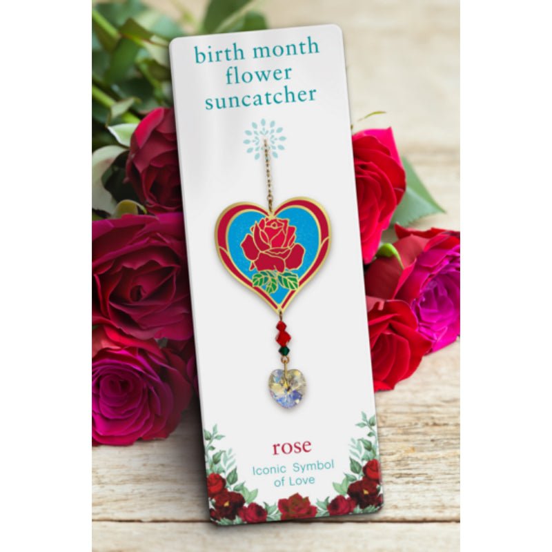 June (Rose) Birth Month Flower Suncatcher - Wild Things Crystal from thetraditionalgiftshop.com