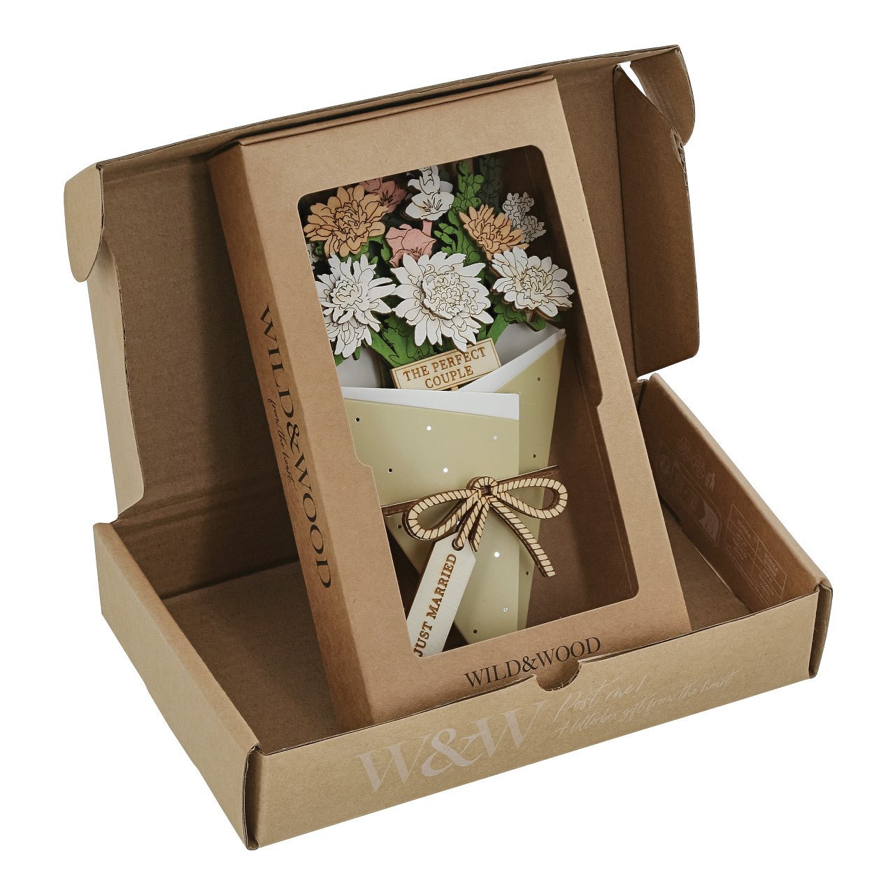 Just Married 3D Flower Bouquet - Wild & Wood from thetraditionalgiftshop.com