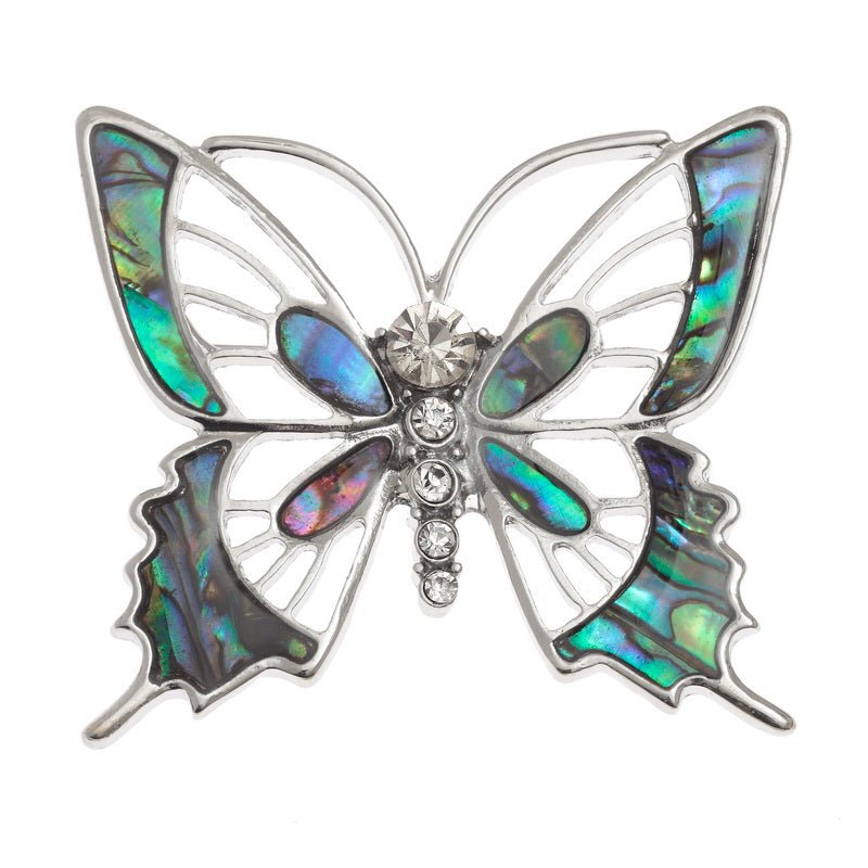 Large Butterfly Paua Shell Brooch - Tide Jewellery from thetraditionalgiftshop.com