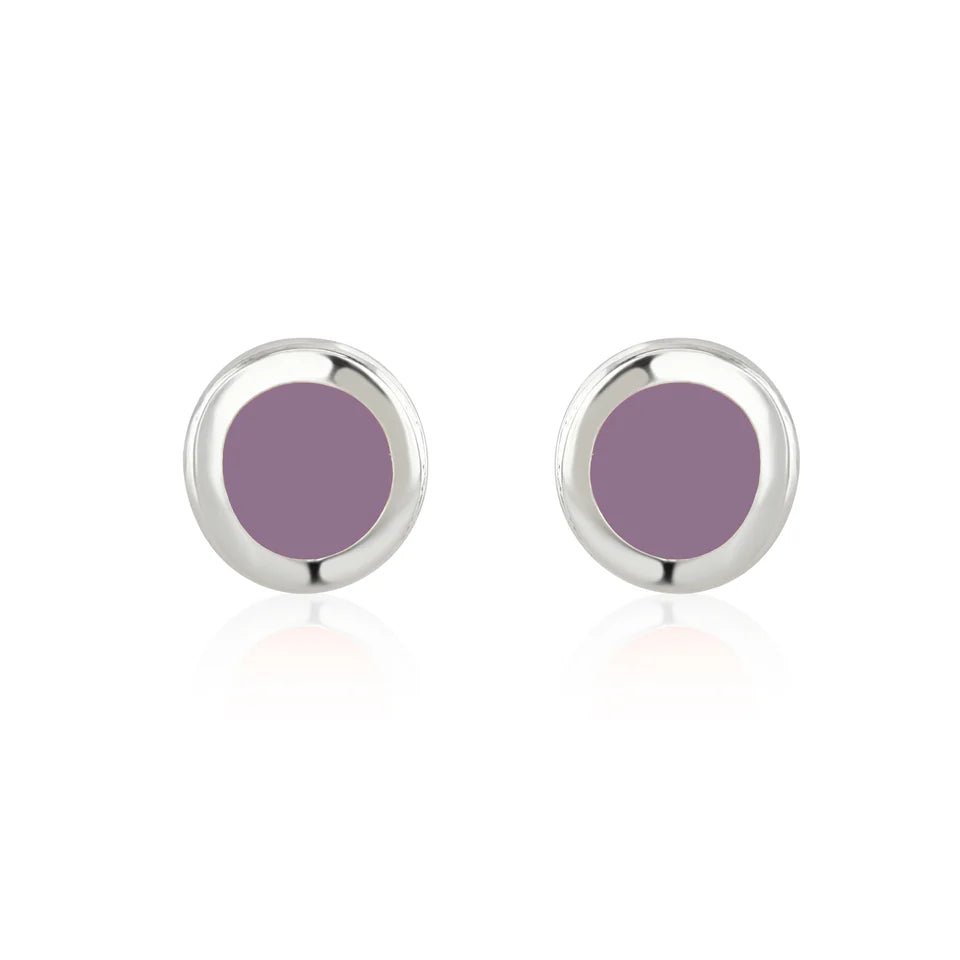 Lilac Stud Earrings (Silver Plated) - Coral & Mint from thetraditionalgiftshop.com