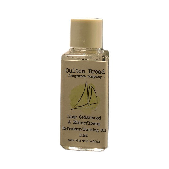 Lime, Cedarwood & Elderflower Fragrance Oil (10ml) - Oulton Broad Fragrance Company from thetraditionalgiftshop.com