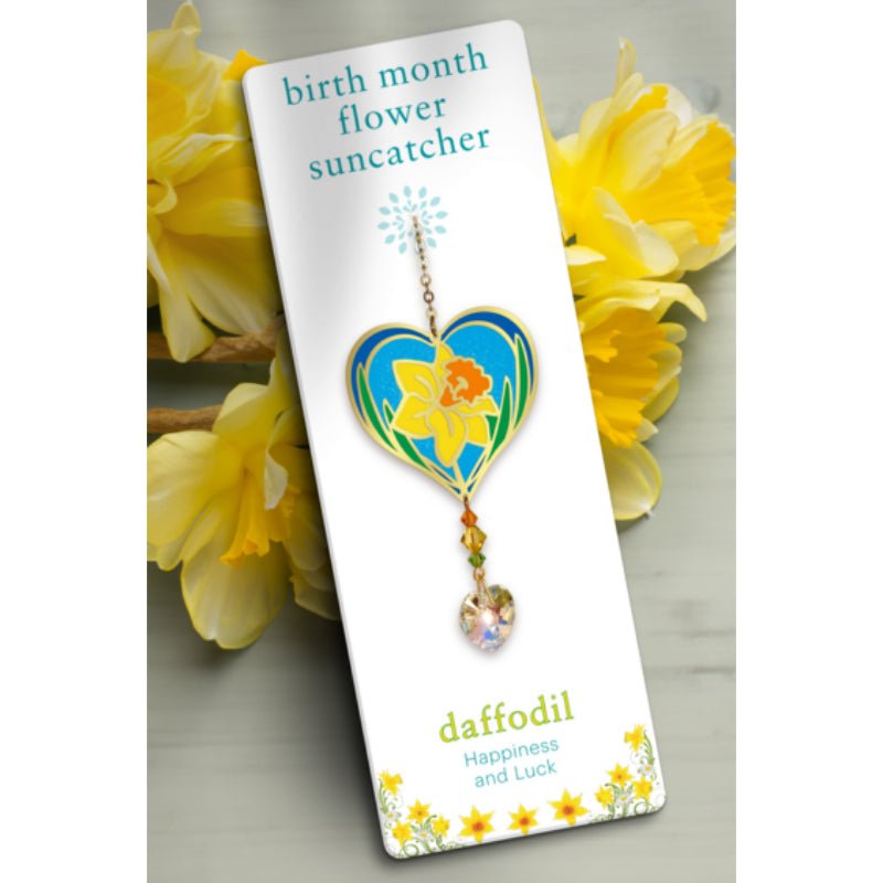 March (Daffodil) Birth Month Flower Suncatcher - Wild Things Crystal from thetraditionalgiftshop.com