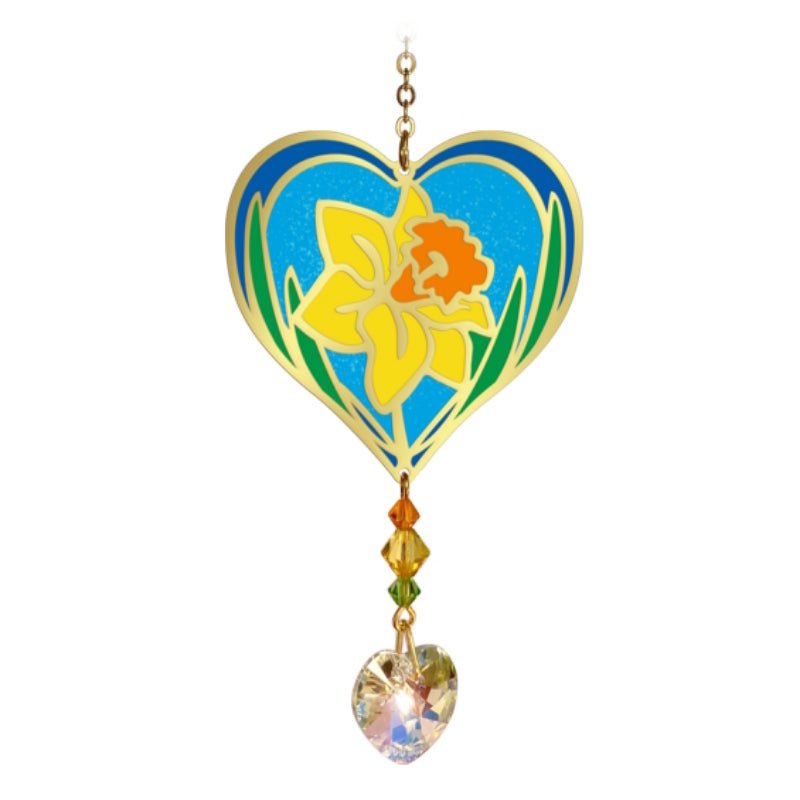 March (Daffodil) Birth Month Flower Suncatcher - Wild Things Crystal from thetraditionalgiftshop.com