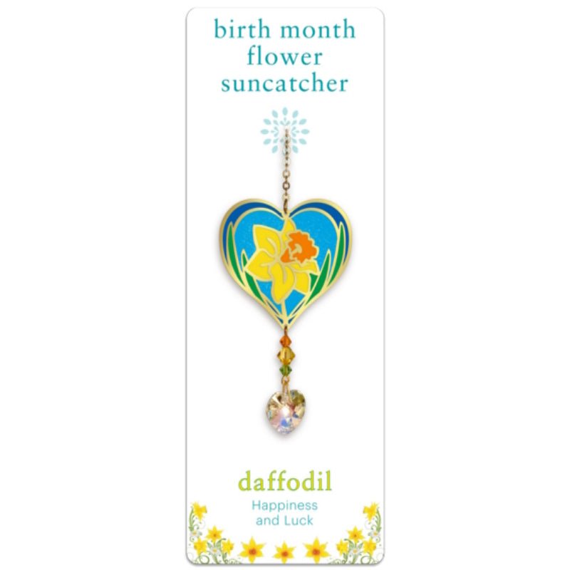 March (Daffodil) Birth Month Flower Suncatcher - Wild Things Crystal from thetraditionalgiftshop.com