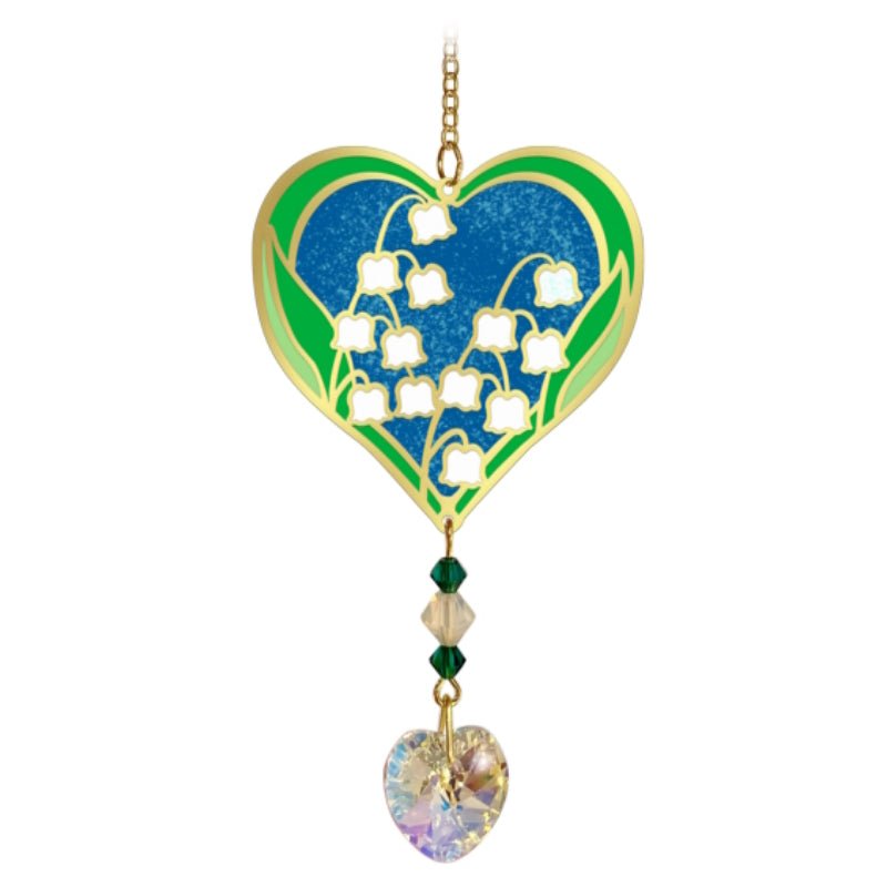 May (Lily of the Valley) Birth Month Flower Suncatcher - Wild Things Crystal from thetraditionalgiftshop.com