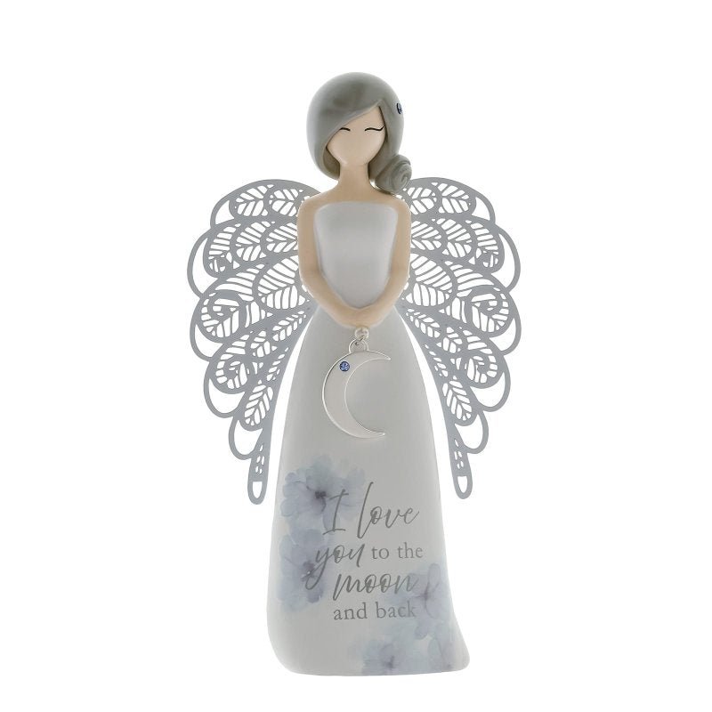 Moon & Back Angel Figurine - You Are An Angel from thetraditionalgiftshop.com