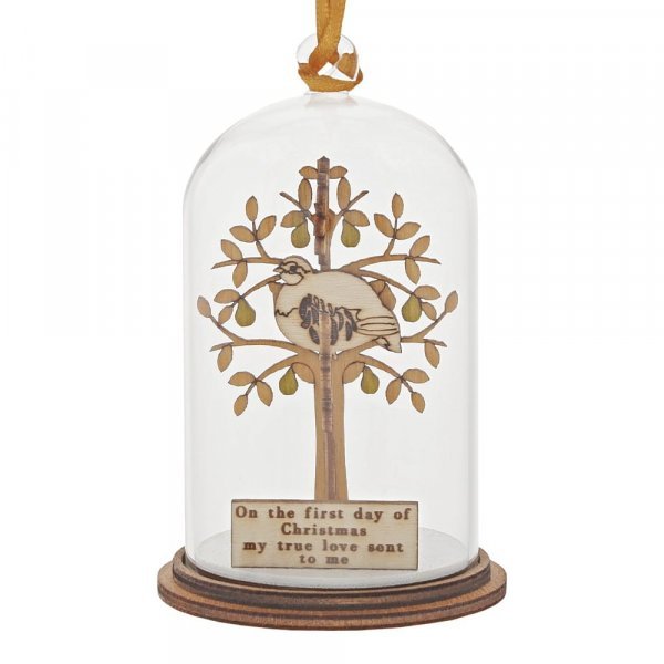 Partridge in a Pear Tree Christmas Hanging Kloche - Kloche from thetraditionalgiftshop.com