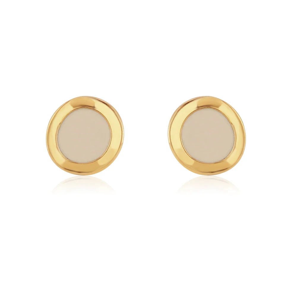 Sand Stud Earrings (Gold Plated) - Coral & Mint from thetraditionalgiftshop.com