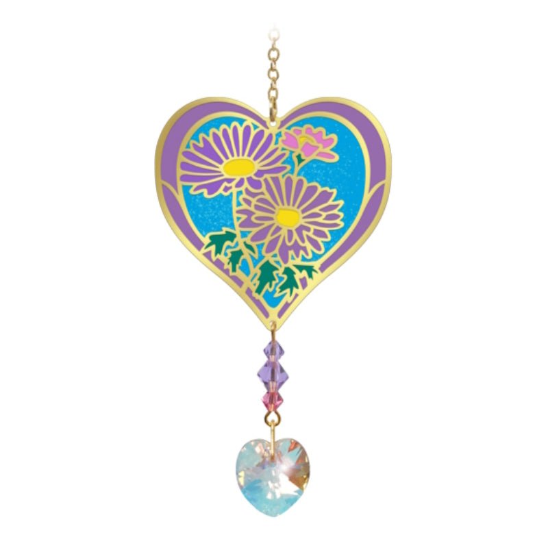 September (Aster) Birth Month Flower Suncatcher - Wild Things Crystal from thetraditionalgiftshop.com