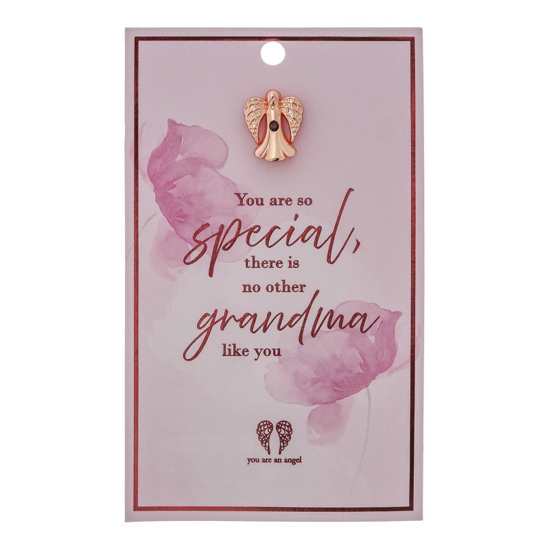 Special Grandma Angel Lapel Pin on Card - You Are An Angel from thetraditionalgiftshop.com