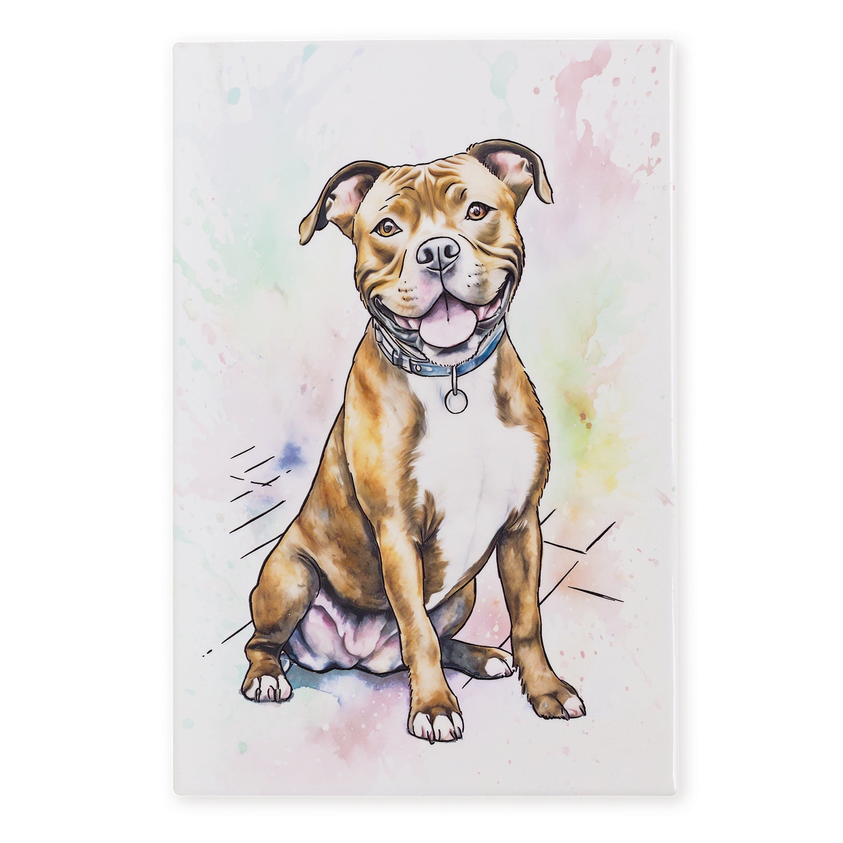 Staffordshire Bull Terrier (Staffy) Ceramic Art Tile - Art of Arora from thetraditionalgiftshop.com